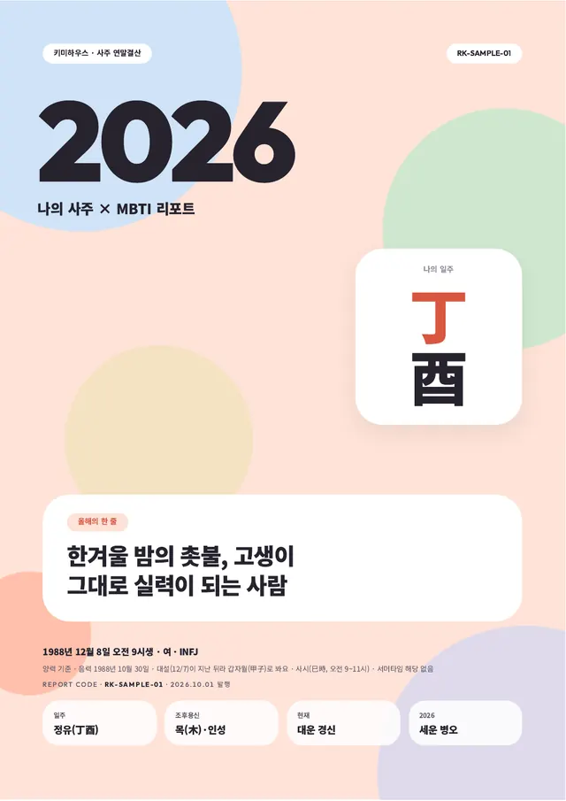 사주 리포트 지면 — 표지